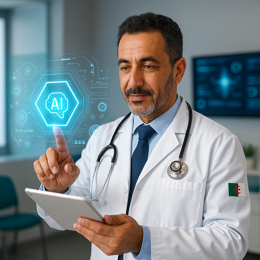 طبيب يستخدم التكنولوجيا